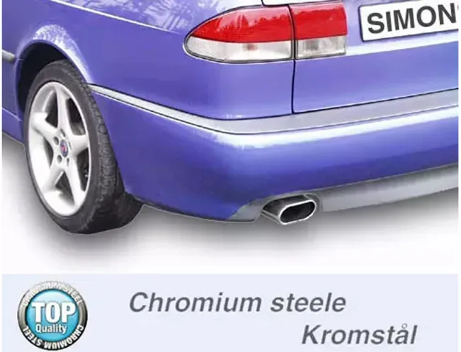 Simons Chromstahl Sportauspuffanlage 70x140 mm Eckig für SAAB 9-3 Aero Ver. II.