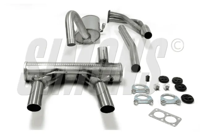 Simons Edelstahl Sportauspuff Duplex 57 mm + 57 mm Rund für Opel GT 1900