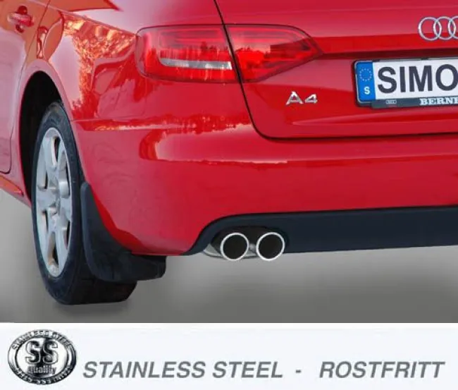 Simons Edelstahl Sportauspuffanlage 2x80 mm für Audi A4 (B8) 2wd/Quattro Limousine/Avant/Allroad/Kombi 1.8T/2.0T