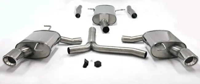 Simons Edelstahl Sportendtopf Duplex L+R 1x100 mm für Audi A4 (B8) 2wd/Quattro Limousine/Avant/Allroad/Kombi 1.8T/2.0T EG-Genehmigung