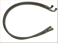 1x Leitung für Ölkühler mit D08 Anschlüssen gerade + 90° ca. 1,3 Meter/Leitung