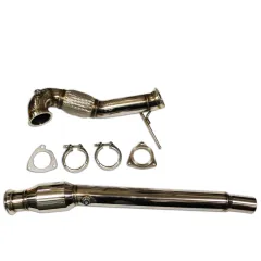 Hosenrohr Downpipe für Audi S3 8L 209PS TT 225PS ø 76mm Edelstahl mit 200 Zellen Sportkat (ø 120mm) 